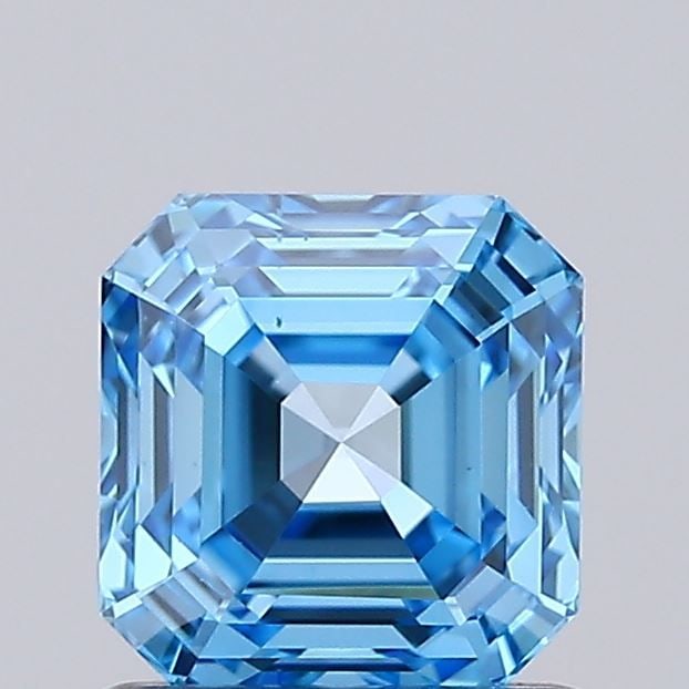 Loose Diamond - ASSCHER 0.94ct Fancy Vivid Blue VS1: Loose Diamond - ASSCHER 0.94ct Fancy Vivid Blue VS1 Source: This is a real non-mined Diamond that has been grown in a lab Shape: ASSCHER Carats: 0.94 Color: Fancy Vivid Blue Certification: IGI Video:
