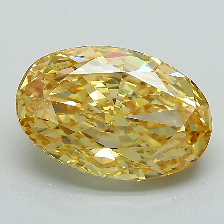 Loose Diamond - OVAL 3.05ct Fancy Intense Yellow VVS2: Loose Diamond - OVAL 3.05ct Fancy Intense Yellow VVS2 Source: This is a real non-mined Diamond that has been grown in a lab Shape: OVAL Carats: 3.05 Color: Fancy Intense Yellow Certification: IGI Vide