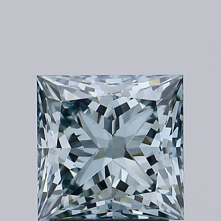 Loose Diamond - PRINCESS 2.4ct Fancy Intense Blueish Green VS1: Loose Diamond - PRINCESS 2.4ct Fancy Intense Blueish Green VS1 Source: This is a real non-mined Diamond that has been grown in a lab Shape: PRINCESS Carats: 2.4 Color: Fancy Intense Blueish Green Cert