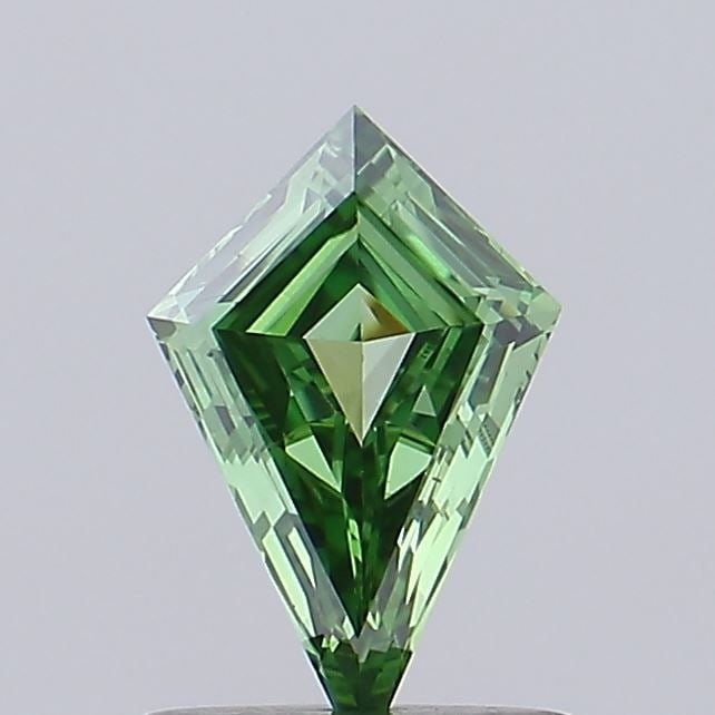 Loose Diamond - KITE 0.69ct Fancy Vivid Green VS1: Loose Diamond - KITE 0.69ct Fancy Vivid Green VS1 Source: This is a real non-mined Diamond that has been grown in a lab Shape: KITE Carats: 0.69 Color: Fancy Vivid Green Certification: IGI Video: