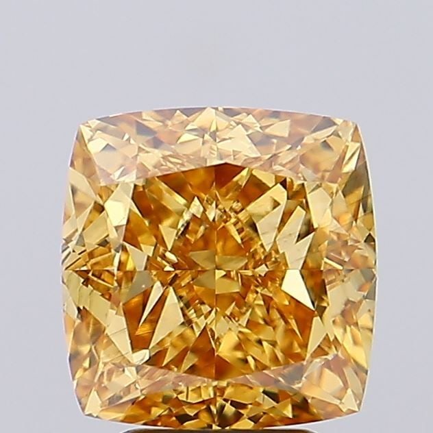 Loose Diamond - CUSHION MODIFIED 4.65ct Fancy Vivid Brownish Yellow VS2: Loose Diamond - CUSHION MODIFIED 4.65ct Fancy Vivid Brownish Yellow VS2 Source: This is a real non-mined Diamond that has been grown in a lab Shape: CUSHION MODIFIED Carats: 4.65 Color: Fancy Vivid Br