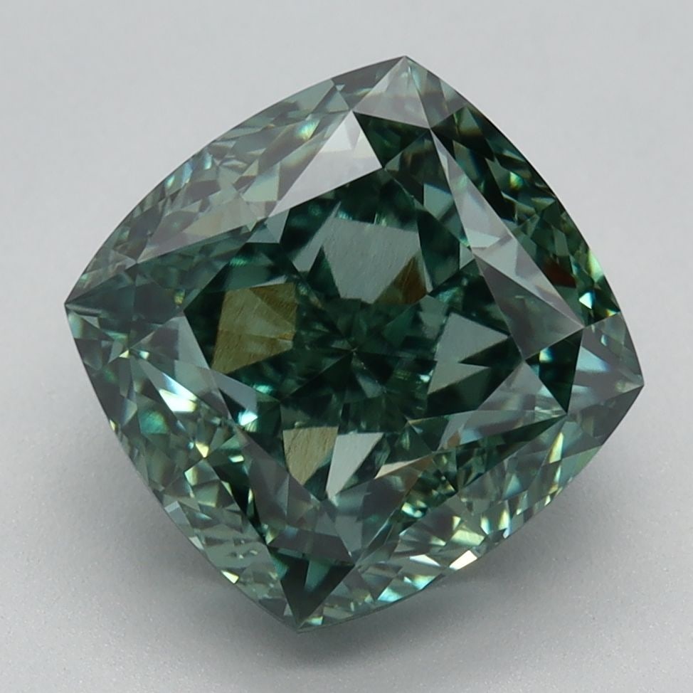 Loose Diamond - CUSHION MODIFIED 4.0ct Fancy Vivid Green VVS2: Loose Diamond - CUSHION MODIFIED 4.0ct Fancy Vivid Green VVS2 Source: This is a real non-mined Diamond that has been grown in a lab Shape: CUSHION MODIFIED Carats: 4.0 Color: Fancy Vivid Green Certifi