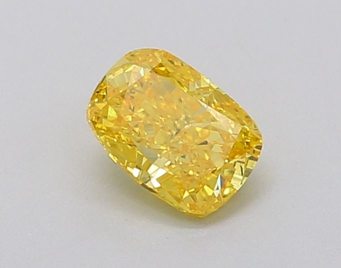 Loose Diamond - CUSHION BRILLIANT 0.5ct Fancy Vivid Yellow VS2: Loose Diamond - CUSHION BRILLIANT 0.5ct Fancy Vivid Yellow VS2 Source: This is a real non-mined Diamond that has been grown in a lab Shape: CUSHION BRILLIANT Carats: 0.5 Color: Fancy Vivid Yellow Cert