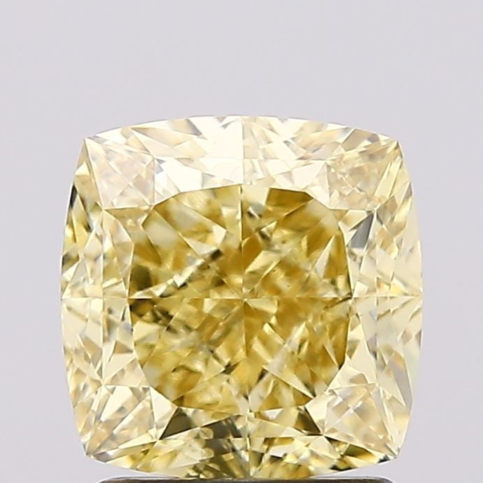 Loose Diamond - CUSHION MODIFIED 2.13ct Fancy Vivid Yellow VS1: Loose Diamond - CUSHION MODIFIED 2.13ct Fancy Vivid Yellow VS1 Source: This is a real non-mined Diamond that has been grown in a lab Shape: CUSHION MODIFIED Carats: 2.13 Color: Fancy Vivid Yellow Cert