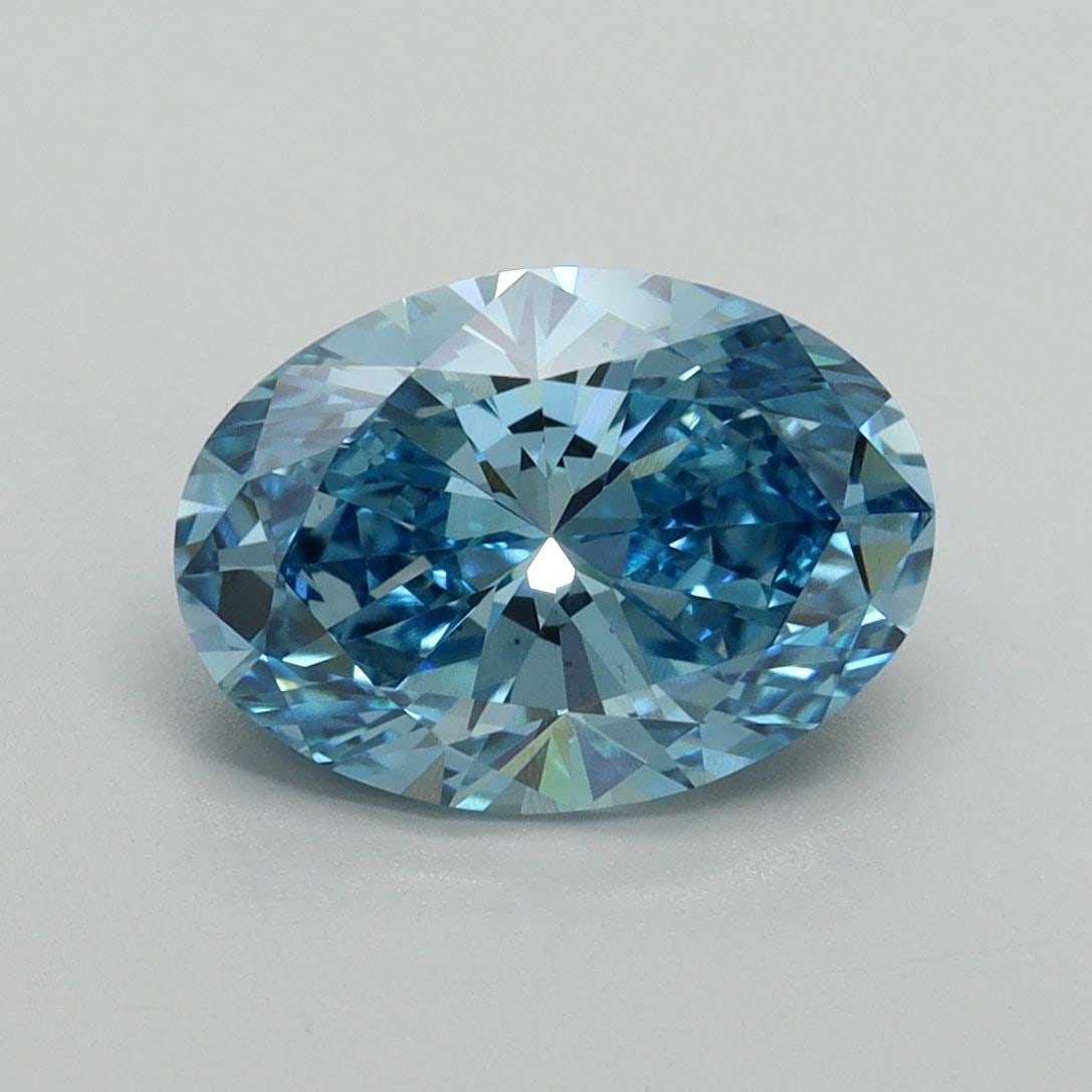 Loose Diamond - OVAL 2.18ct Fancy Vivid Blue VS2: Loose Diamond - OVAL 2.18ct Fancy Vivid Blue VS2 Source: This is a real non-mined Diamond that has been grown in a lab Shape: OVAL Carats: 2.18 Color: Fancy Vivid Blue Certification: IGI Video: