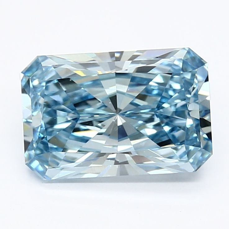 Loose Diamond - RADIANT 2.19ct Fancy Vivid Blue VS1: Loose Diamond - RADIANT 2.19ct Fancy Vivid Blue VS1 Source: This is a real non-mined Diamond that has been grown in a lab Shape: RADIANT Carats: 2.19 Color: Fancy Vivid Blue Certification: IGI Video: