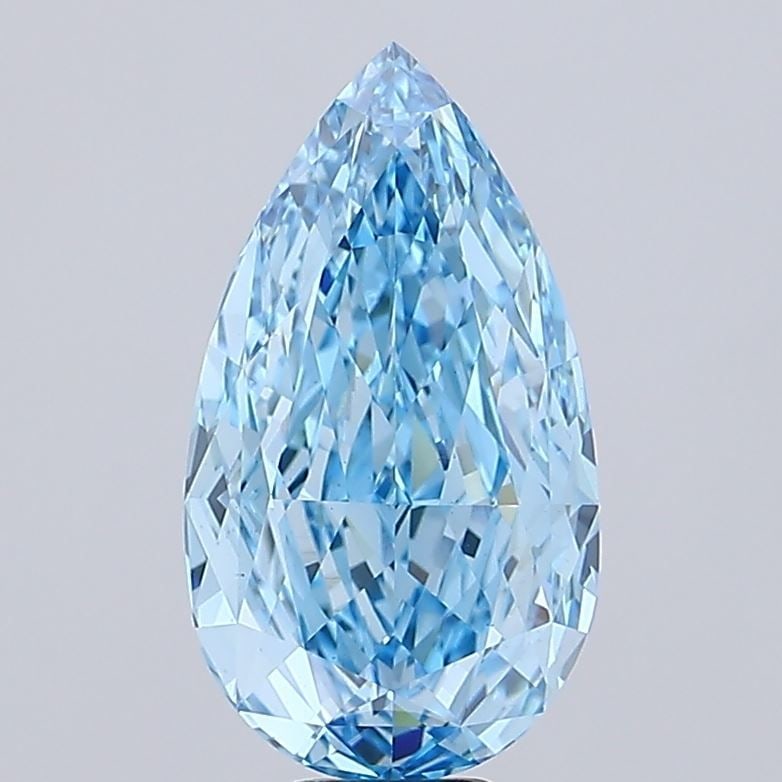 Loose Diamond - PEAR 10.08ct Fancy Vivid Blue VS1: Loose Diamond - PEAR 10.08ct Fancy Vivid Blue VS1 Source: This is a real non-mined Diamond that has been grown in a lab Shape: PEAR Carats: 10.08 Color: Fancy Vivid Blue Certification: IGI Video: