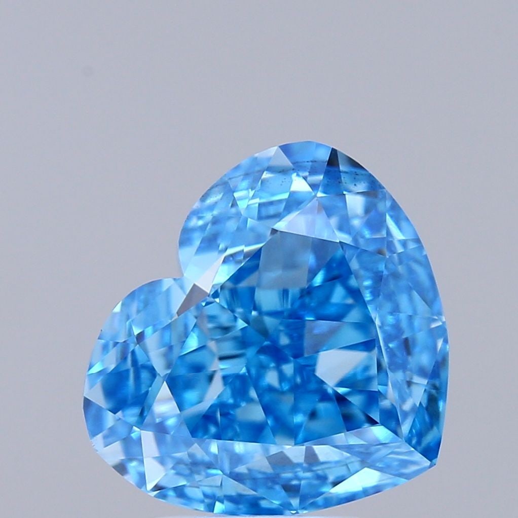 Loose Diamond - HEART 3.51ct Fancy Vivid Blue VS2: Loose Diamond - HEART 3.51ct Fancy Vivid Blue VS2 Source: This is a real non-mined Diamond that has been grown in a lab Shape: HEART Carats: 3.51 Color: Fancy Vivid Blue Certification: IGI Video: