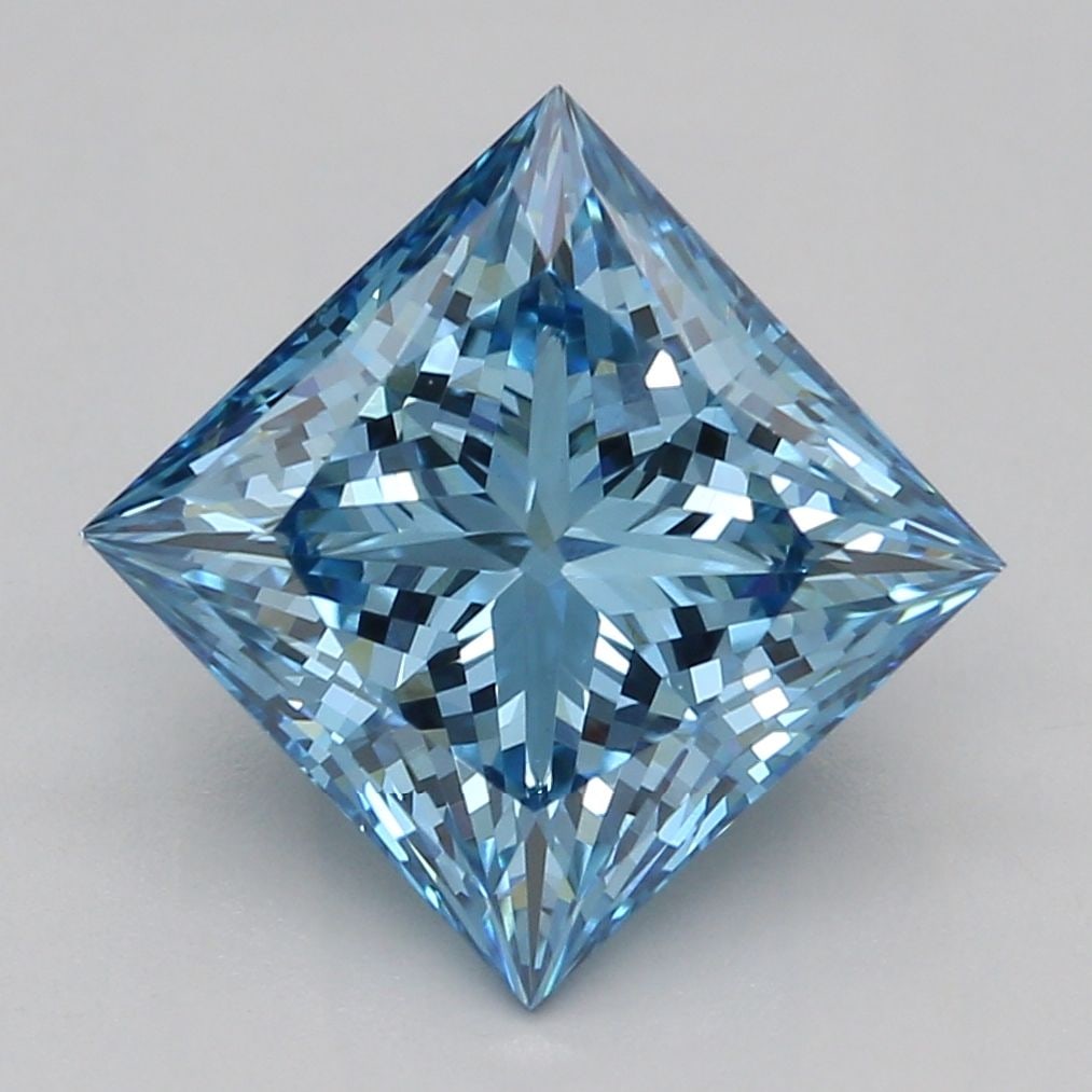 Loose Diamond - PRINCESS 1.91ct Fancy Vivid Blue VVS2: Loose Diamond - PRINCESS 1.91ct Fancy Vivid Blue VVS2 Source: This is a real non-mined Diamond that has been grown in a lab Shape: PRINCESS Carats: 1.91 Color: Fancy Vivid Blue Certification: IGI Vide