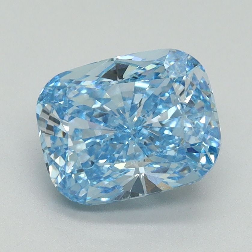 Loose Diamond - CUSHION BRILLIANT 2.01ct Fancy Vivid Blue VS1: Loose Diamond - CUSHION BRILLIANT 2.01ct Fancy Vivid Blue VS1 Source: This is a real non-mined Diamond that has been grown in a lab Shape: CUSHION BRILLIANT Carats: 2.01 Color: Fancy Vivid Blue Certif