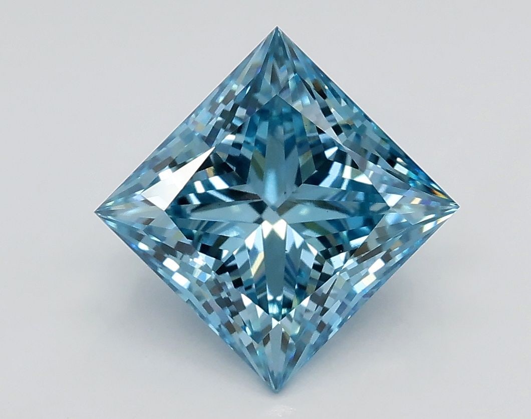 Loose Diamond - PRINCESS 2.06ct Fancy Vivid Blue VS1: Loose Diamond - PRINCESS 2.06ct Fancy Vivid Blue VS1 Source: This is a real non-mined Diamond that has been grown in a lab Shape: PRINCESS Carats: 2.06 Color: Fancy Vivid Blue Certification: IGI Video