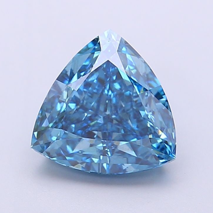 Loose Diamond - TRIANGULAR 2.19ct Fancy Vivid Blue VS2: Loose Diamond - TRIANGULAR 2.19ct Fancy Vivid Blue VS2 Source: This is a real non-mined Diamond that has been grown in a lab Shape: TRIANGULAR Carats: 2.19 Color: Fancy Vivid Blue Certification: IGI V