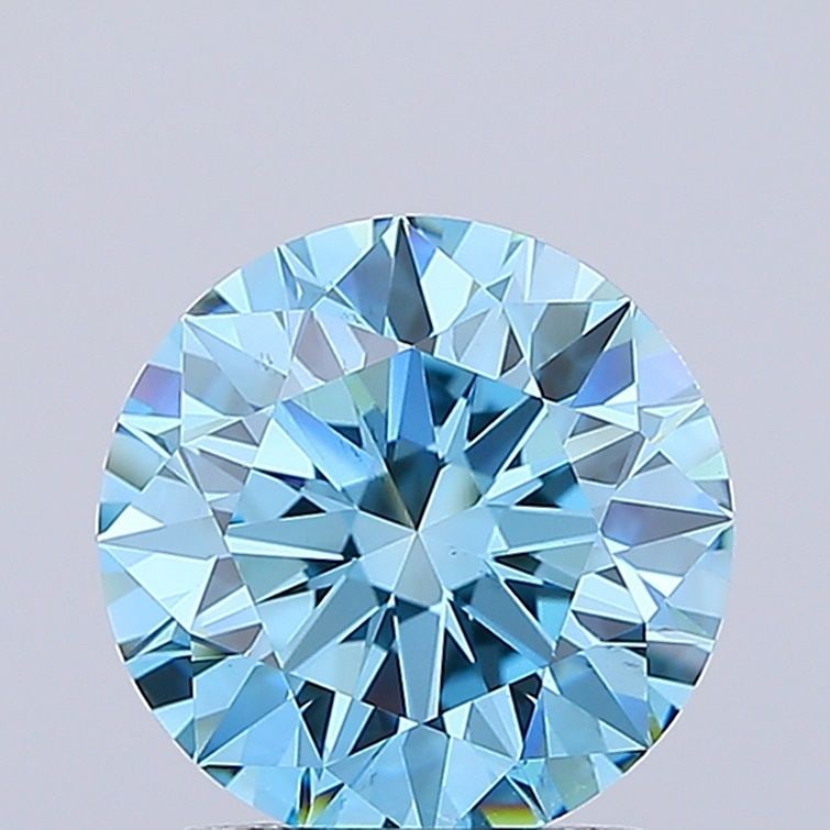 Ideal Loose Diamond - ROUND 2.03ct Fancy Vivid Blue VS2: Ideal Loose Diamond - ROUND 2.03ct Fancy Vivid Blue VS2 Source: This is a real non-mined Diamond that has been grown in a lab Shape: ROUND Carats: 2.03 Color: Fancy Vivid Blue Certification: IGI