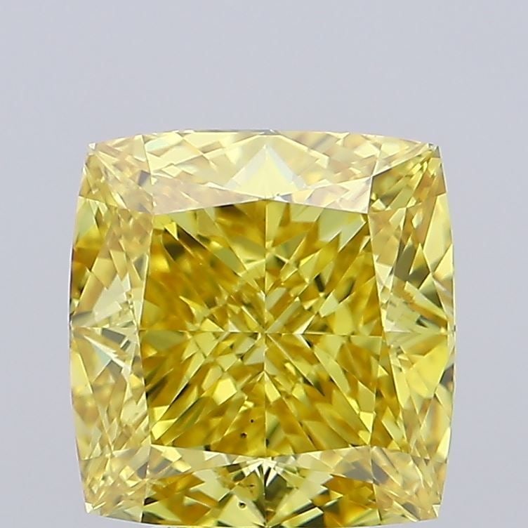 Loose Diamond - CUSHION BRILLIANT 5.02ct Fancy Vivid Yellow VS2: Loose Diamond - CUSHION BRILLIANT 5.02ct Fancy Vivid Yellow VS2 Source: This is a real non-mined Diamond that has been grown in a lab Shape: CUSHION BRILLIANT Carats: 5.02 Color: Fancy Vivid Yellow Ce