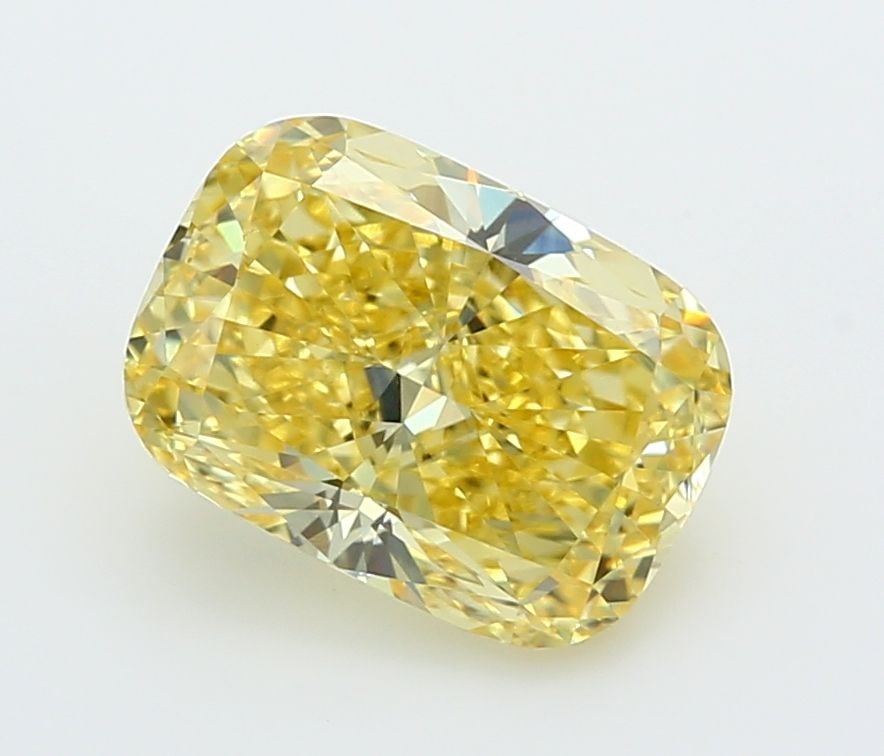Loose Diamond - CUSHION MODIFIED 3.08ct Fancy Intense Yellow VVS2: Loose Diamond - CUSHION MODIFIED 3.08ct Fancy Intense Yellow VVS2 Source: This is a real non-mined Diamond that has been grown in a lab Shape: CUSHION MODIFIED Carats: 3.08 Color: Fancy Intense Yellow