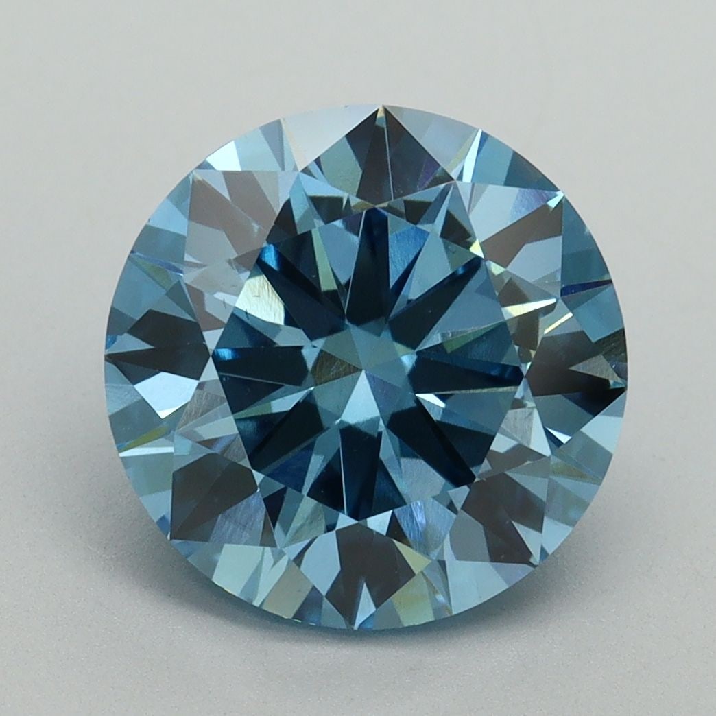 Loose Diamond - ROUND 3.85ct Fancy Vivid Blue VS1: Loose Diamond - ROUND 3.85ct Fancy Vivid Blue VS1 Source: This is a real non-mined Diamond that has been grown in a lab Shape: ROUND Carats: 3.85 Color: Fancy Vivid Blue Certification: IGI Video:
