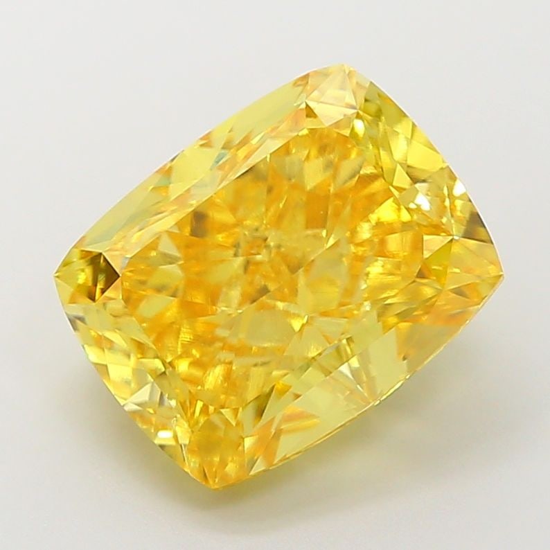 Loose Diamond - CUSHION MODIFIED 5.43ct Fancy Vivid Yellow VVS1: Loose Diamond - CUSHION MODIFIED 5.43ct Fancy Vivid Yellow VVS1 Source: This is a real non-mined Diamond that has been grown in a lab Shape: CUSHION MODIFIED Carats: 5.43 Color: Fancy Vivid Yellow Cer