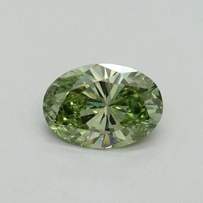 Loose Diamond - OVAL 0.33ct Fancy Vivid Green SI1: Loose Diamond - OVAL 0.33ct Fancy Vivid Green SI1 Source: This is a real non-mined Diamond that has been grown in a lab Shape: OVAL Carats: 0.33 Color: Fancy Vivid Green Certification: IGI Video:
