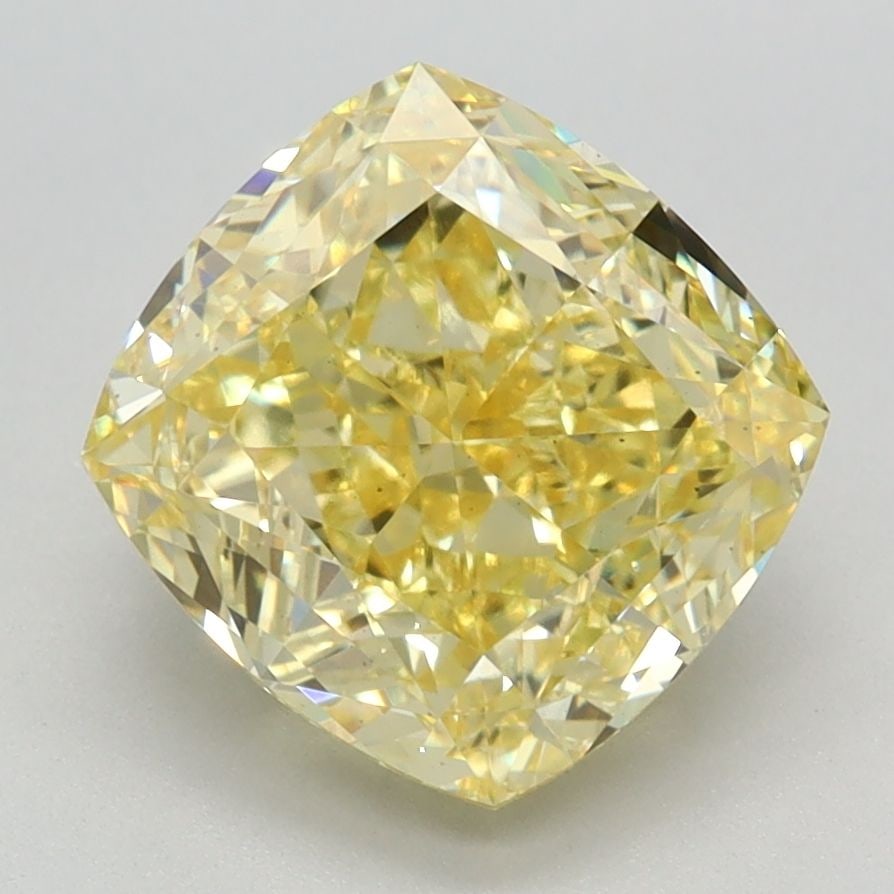 Loose Diamond - CUSHION MODIFIED 3.26ct Fancy Intense Yellow VS1: Loose Diamond - CUSHION MODIFIED 3.26ct Fancy Intense Yellow VS1 Source: This is a real non-mined Diamond that has been grown in a lab Shape: CUSHION MODIFIED Carats: 3.26 Color: Fancy Intense Yellow