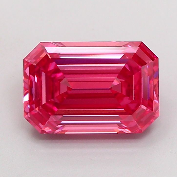 Loose Diamond - EMERALD 3.03ct Fancy Vivid Pink SI1: Loose Diamond - EMERALD 3.03ct Fancy Vivid Pink SI1 Source: This is a real non-mined Diamond that has been grown in a lab Shape: EMERALD Carats: 3.03 Color: Fancy Vivid Pink Certification: IGI Video: