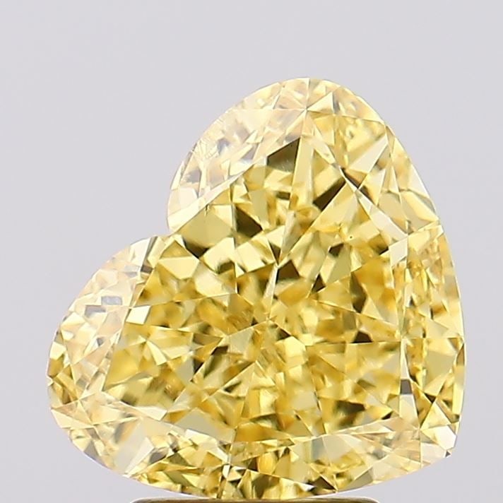 Loose Diamond - HEART 3.54ct Fancy Vivid Yellow SI1: Loose Diamond - HEART 3.54ct Fancy Vivid Yellow SI1 Source: This is a real non-mined Diamond that has been grown in a lab Shape: HEART Carats: 3.54 Color: Fancy Vivid Yellow Certification: IGI Video: