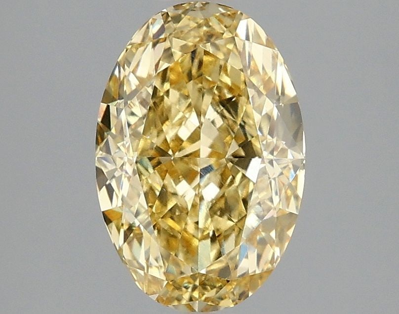 Loose Diamond - OVAL 2.08ct Fancy Vivid Yellow VS1: Loose Diamond - OVAL 2.08ct Fancy Vivid Yellow VS1 Source: This is a real non-mined Diamond that has been grown in a lab Shape: OVAL Carats: 2.08 Color: Fancy Vivid Yellow Certification: IGI Video: