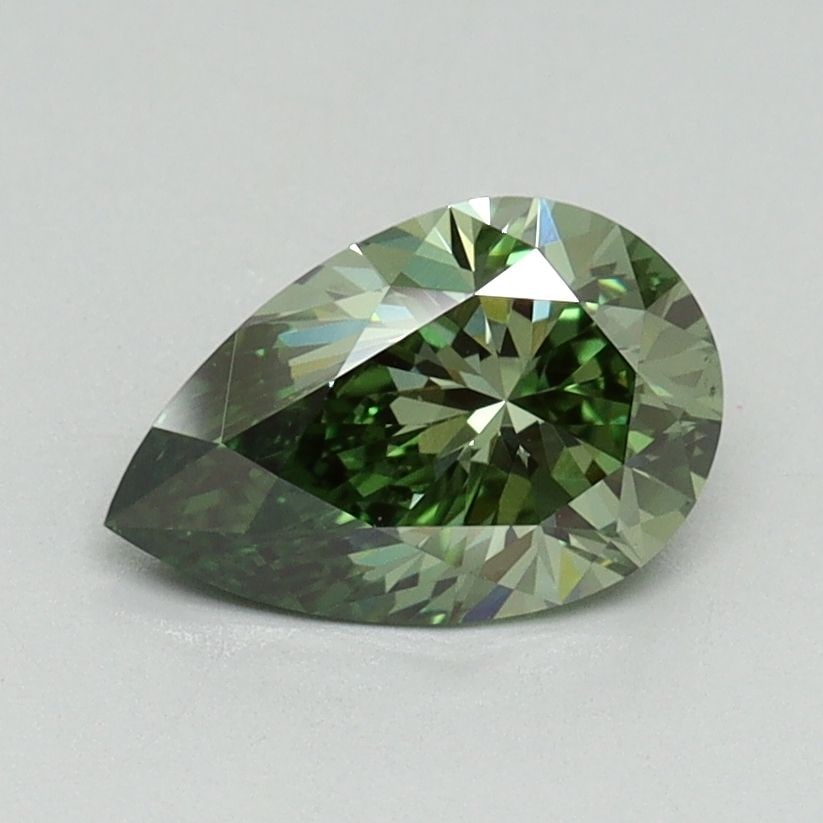 Loose Diamond - PEAR 1.0ct Fancy Vivid Green VS1: Loose Diamond - PEAR 1.0ct Fancy Vivid Green VS1 Source: This is a real non-mined Diamond that has been grown in a lab Shape: PEAR Carats: 1.0 Color: Fancy Vivid Green Certification: IGI Video: