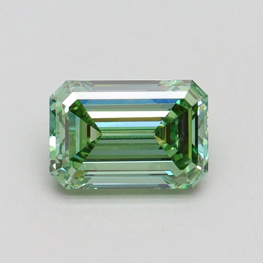 Loose Diamond - EMERALD 1.0ct Fancy Vivid Green VS1: Loose Diamond - EMERALD 1.0ct Fancy Vivid Green VS1 Source: This is a real non-mined Diamond that has been grown in a lab Shape: EMERALD Carats: 1.0 Color: Fancy Vivid Green Certification: IGI Video: