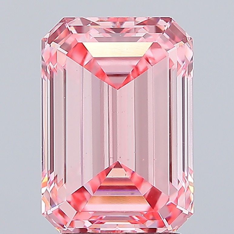 Loose Diamond - EMERALD 4.03ct Fancy Vivid Pink VS1: Loose Diamond - EMERALD 4.03ct Fancy Vivid Pink VS1 Source: This is a real non-mined Diamond that has been grown in a lab Shape: EMERALD Carats: 4.03 Color: Fancy Vivid Pink Certification: IGI Video: