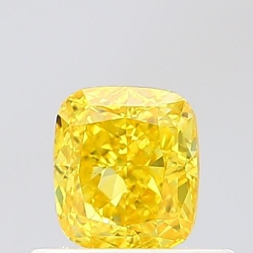 Loose Diamond - CUSHION MODIFIED 0.55ct Fancy Vivid Yellow VS1: Loose Diamond - CUSHION MODIFIED 0.55ct Fancy Vivid Yellow VS1 Source: This is a real non-mined Diamond that has been grown in a lab Shape: CUSHION MODIFIED Carats: 0.55 Color: Fancy Vivid Yellow Cert