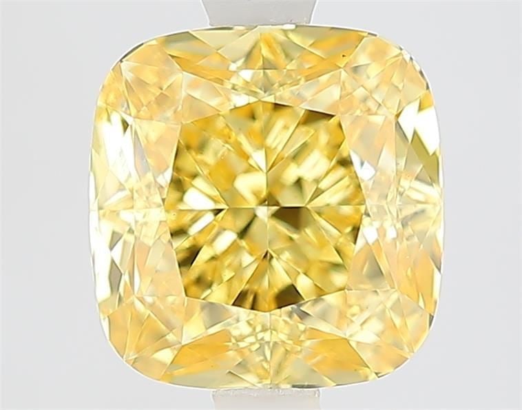 Loose Diamond - CUSHION MODIFIED 3.01ct Fancy Vivid Yellow VS1: Loose Diamond - CUSHION MODIFIED 3.01ct Fancy Vivid Yellow VS1 Source: This is a real non-mined Diamond that has been grown in a lab Shape: CUSHION MODIFIED Carats: 3.01 Color: Fancy Vivid Yellow Cert