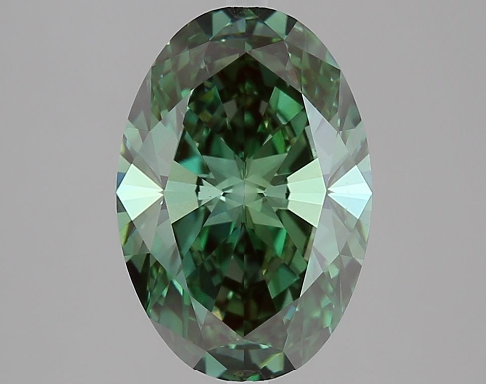 Loose Diamond - OVAL 3.04ct Fancy Vivid Green VVS2: Loose Diamond - OVAL 3.04ct Fancy Vivid Green VVS2 Source: This is a real non-mined Diamond that has been grown in a lab Shape: OVAL Carats: 3.04 Color: Fancy Vivid Green Certification: IGI Video: