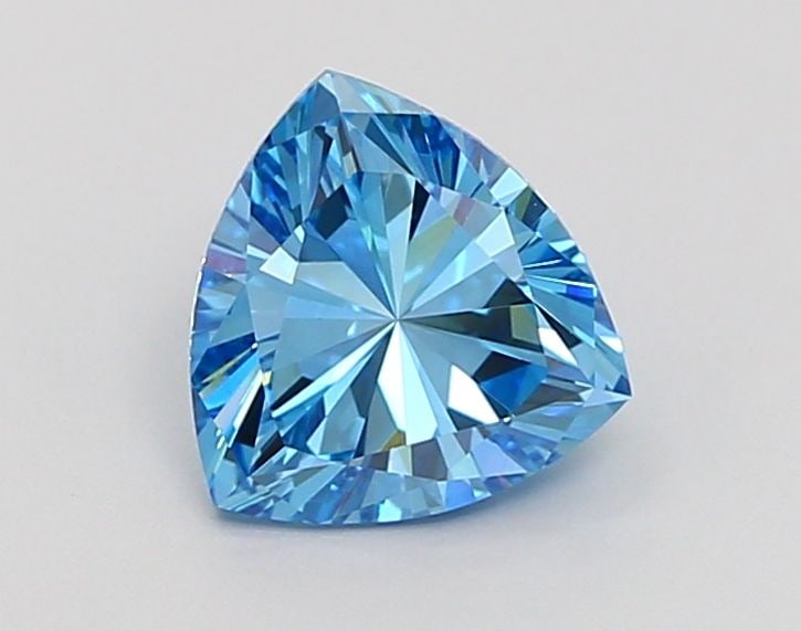 Loose Diamond - TRIANGULAR 1.22ct Fancy Vivid Blue VVS2: Loose Diamond - TRIANGULAR 1.22ct Fancy Vivid Blue VVS2 Source: This is a real non-mined Diamond that has been grown in a lab Shape: TRIANGULAR Carats: 1.22 Color: Fancy Vivid Blue Certification: IGI