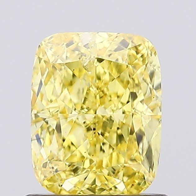 Loose Diamond - CUSHION MODIFIED 1.01ct Fancy Vivid Yellow SI2: Loose Diamond - CUSHION MODIFIED 1.01ct Fancy Vivid Yellow SI2 Source: This is a real non-mined Diamond that has been grown in a lab Shape: CUSHION MODIFIED Carats: 1.01 Color: Fancy Vivid Yellow Cert