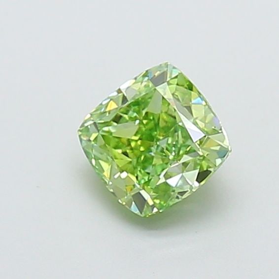 Loose Diamond - CUSHION MODIFIED 1.06ct Fancy Vivid Green VS1: Loose Diamond - CUSHION MODIFIED 1.06ct Fancy Vivid Green VS1 Source: This is a real non-mined Diamond that has been grown in a lab Shape: CUSHION MODIFIED Carats: 1.06 Color: Fancy Vivid Green Certif