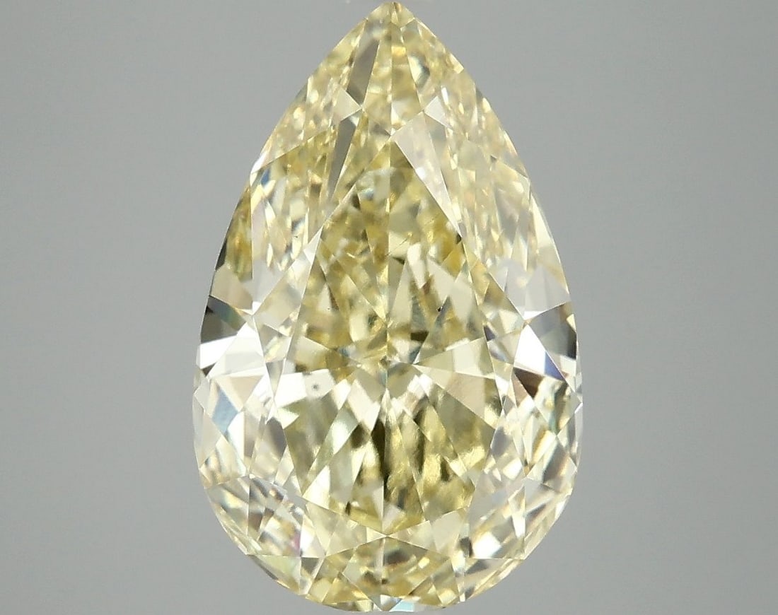 Loose Diamond - PEAR 5.04ct Fancy Intense Yellow VS2: Loose Diamond - PEAR 5.04ct Fancy Intense Yellow VS2 Source: This is a real non-mined Diamond that has been grown in a lab Shape: PEAR Carats: 5.04 Color: Fancy Intense Yellow Certification: IGI Video