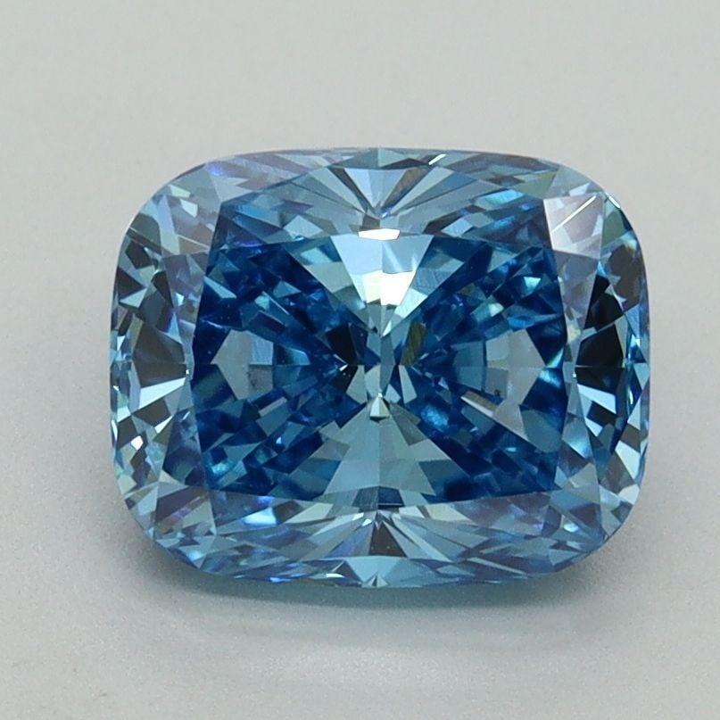 Loose Diamond - CUSHION BRILLIANT 2.07ct Fancy Vivid Blue VS1: Loose Diamond - CUSHION BRILLIANT 2.07ct Fancy Vivid Blue VS1 Source: This is a real non-mined Diamond that has been grown in a lab Shape: CUSHION BRILLIANT Carats: 2.07 Color: Fancy Vivid Blue Certif