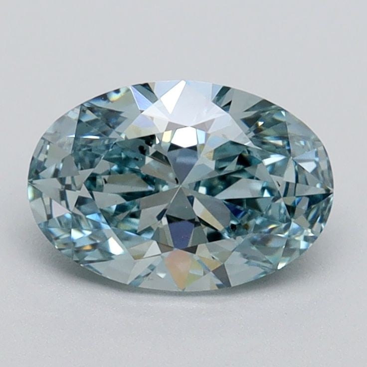 Loose Diamond - OVAL 1.06ct Fancy Intense Blue Green VS2: Loose Diamond - OVAL 1.06ct Fancy Intense Blue Green VS2 Source: This is a real non-mined Diamond that has been grown in a lab Shape: OVAL Carats: 1.06 Color: Fancy Intense Blue Green Certification: I