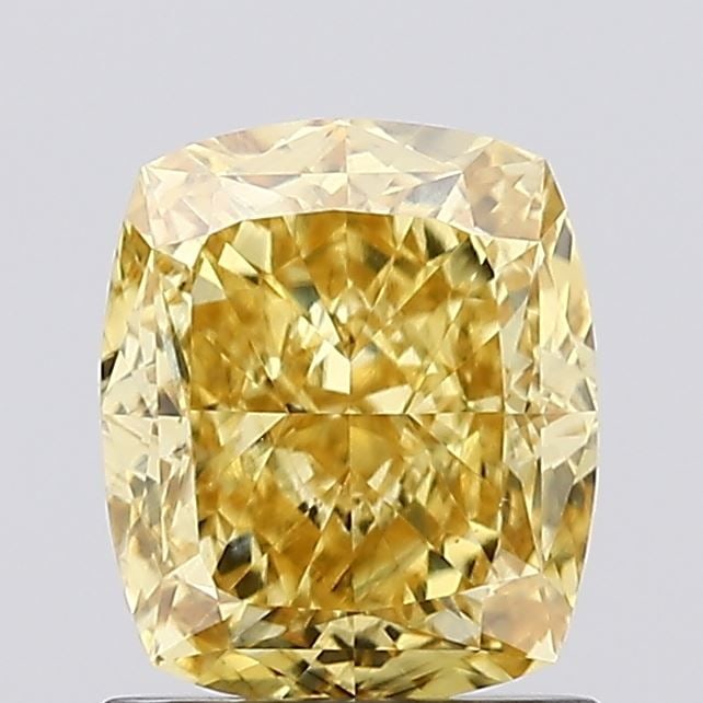Loose Diamond - CUSHION MODIFIED 1.27ct Fancy Vivid Yellow VS2: Loose Diamond - CUSHION MODIFIED 1.27ct Fancy Vivid Yellow VS2 Source: This is a real non-mined Diamond that has been grown in a lab Shape: CUSHION MODIFIED Carats: 1.27 Color: Fancy Vivid Yellow Cert