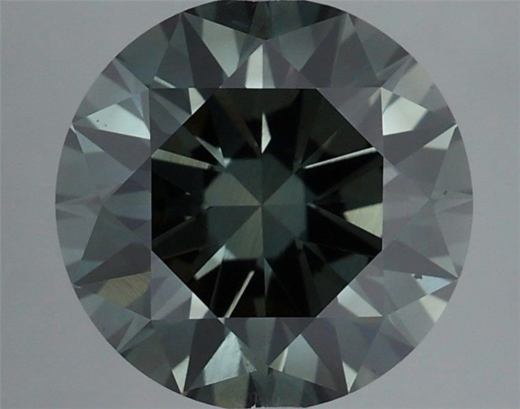 Ideal Loose Diamond - ROUND 2.08ct Fancy Gray Green VS2: Ideal Loose Diamond - ROUND 2.08ct Fancy Gray Green VS2 Source: This is a real non-mined Diamond that has been grown in a lab Shape: ROUND Carats: 2.08 Color: Fancy Gray Green Certification: IGI Video