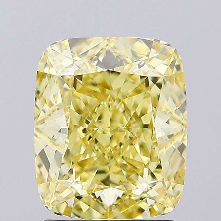 Loose Diamond - CUSHION BRILLIANT 2.47ct Fancy Vivid Yellow VVS2: Loose Diamond - CUSHION BRILLIANT 2.47ct Fancy Vivid Yellow VVS2 Source: This is a real non-mined Diamond that has been grown in a lab Shape: CUSHION BRILLIANT Carats: 2.47 Color: Fancy Vivid Yellow C