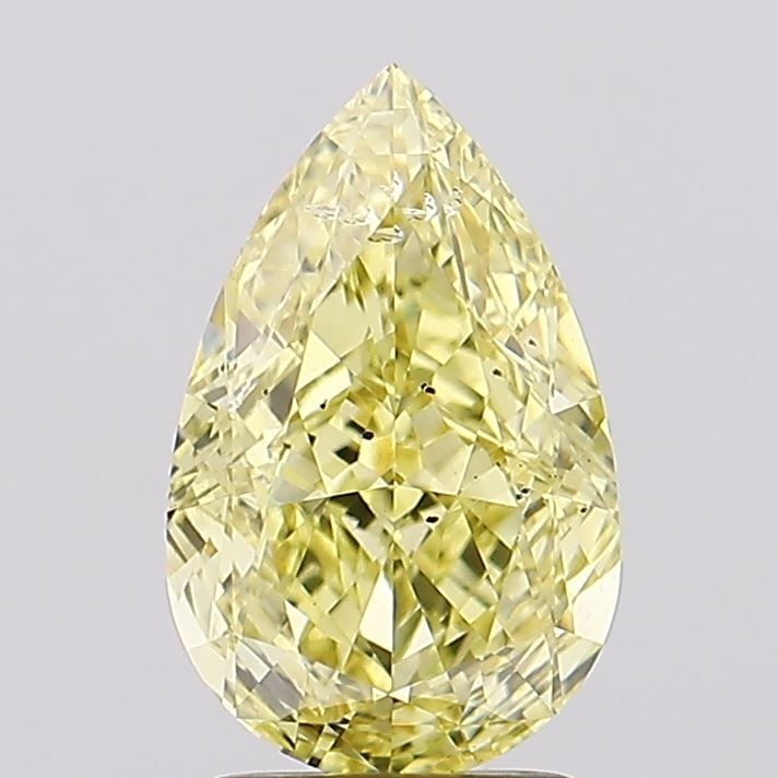 Loose Diamond - PEAR 2.59ct Fancy Vivid Yellow SI2: Loose Diamond - PEAR 2.59ct Fancy Vivid Yellow SI2 Source: This is a real non-mined Diamond that has been grown in a lab Shape: PEAR Carats: 2.59 Color: Fancy Vivid Yellow Certification: IGI Video: