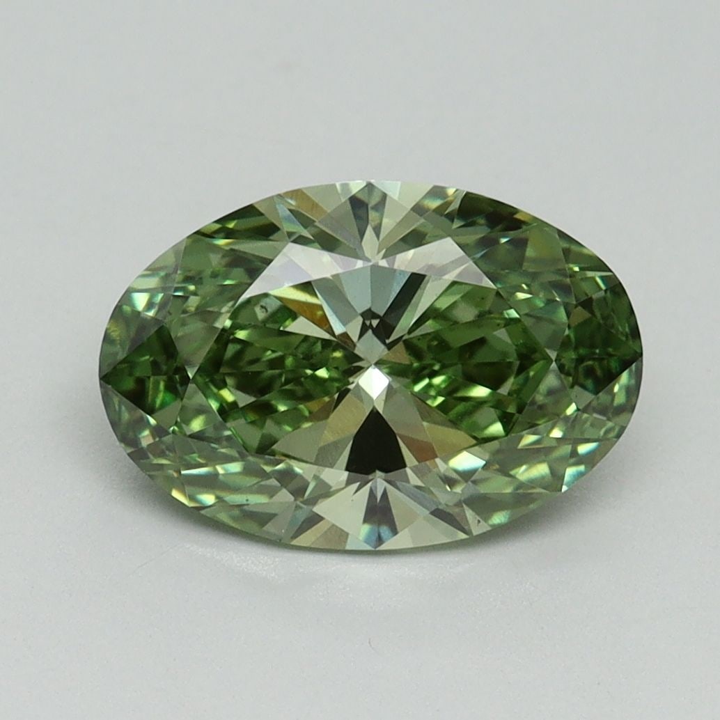 Loose Diamond - OVAL 2.05ct Fancy Vivid Green VS1: Loose Diamond - OVAL 2.05ct Fancy Vivid Green VS1 Source: This is a real non-mined Diamond that has been grown in a lab Shape: OVAL Carats: 2.05 Color: Fancy Vivid Green Certification: IGI Video: