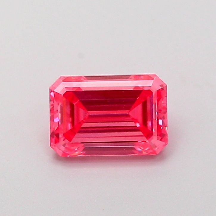 Loose Diamond - EMERALD 1.11ct Fancy Vivid Pink VVS2: Loose Diamond - EMERALD 1.11ct Fancy Vivid Pink VVS2 Source: This is a real non-mined Diamond that has been grown in a lab Shape: EMERALD Carats: 1.11 Color: Fancy Vivid Pink Certification: IGI Video: