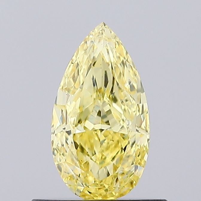 Loose Diamond - PEAR 0.74ct Fancy Vivid Yellow VS2: Loose Diamond - PEAR 0.74ct Fancy Vivid Yellow VS2 Source: This is a real non-mined Diamond that has been grown in a lab Shape: PEAR Carats: 0.74 Color: Fancy Vivid Yellow Certification: IGI Video: