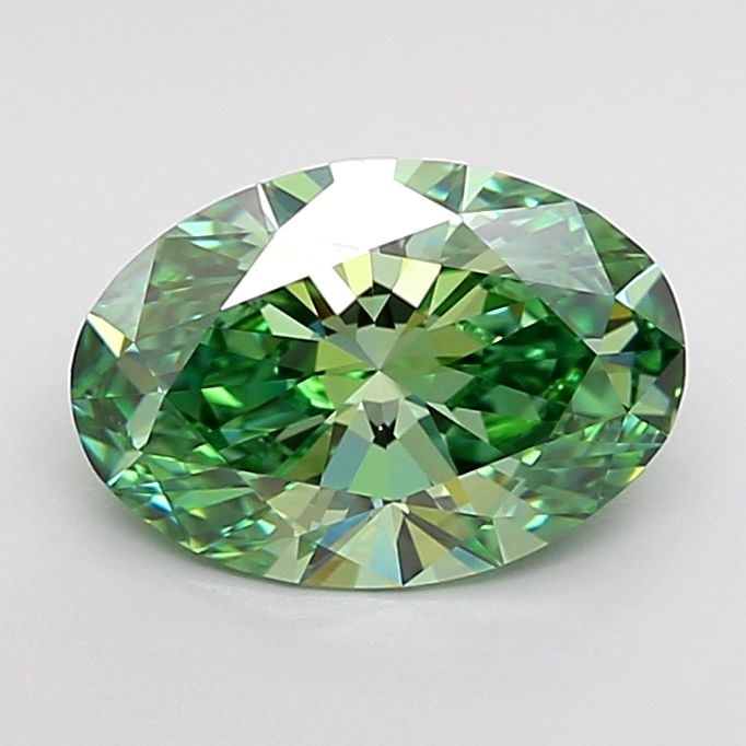 Loose Diamond - OVAL 1.57ct Fancy Vivid Green VVS1: Loose Diamond - OVAL 1.57ct Fancy Vivid Green VVS1 Source: This is a real non-mined Diamond that has been grown in a lab Shape: OVAL Carats: 1.57 Color: Fancy Vivid Green Certification: IGI Video: