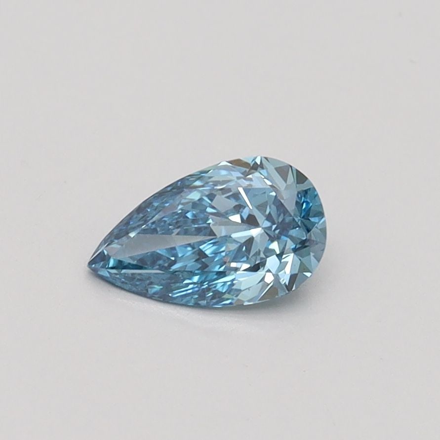 Loose Diamond - PEAR 0.41ct Fancy Vivid Blue VVS2: Loose Diamond - PEAR 0.41ct Fancy Vivid Blue VVS2 Source: This is a real non-mined Diamond that has been grown in a lab Shape: PEAR Carats: 0.41 Color: Fancy Vivid Blue Certification: IGI Video: