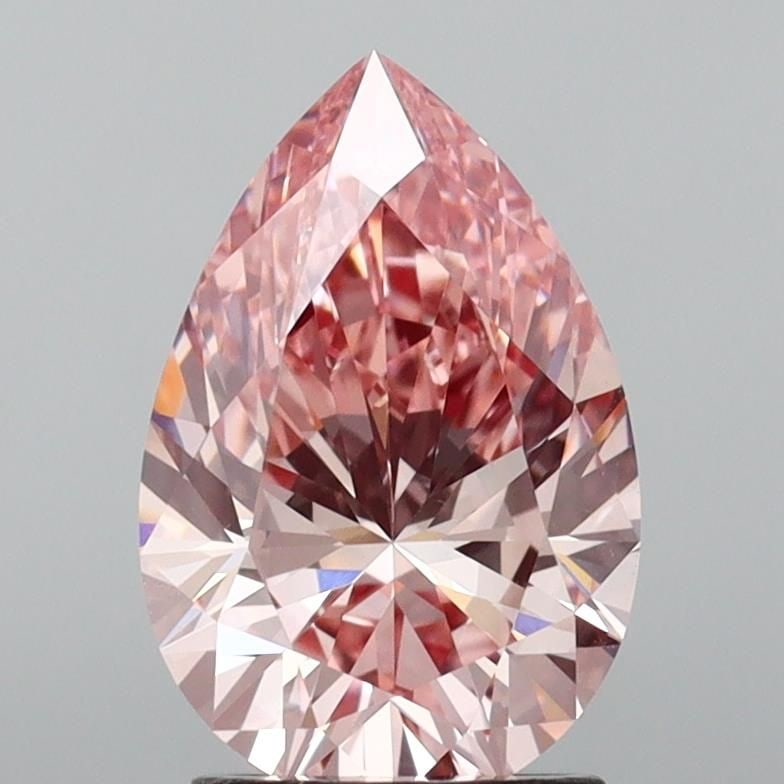 Loose Diamond - PEAR 2.15ct Fancy Intense Brownish Pink VS1: Loose Diamond - PEAR 2.15ct Fancy Intense Brownish Pink VS1 Source: This is a real non-mined Diamond that has been grown in a lab Shape: PEAR Carats: 2.15 Color: Fancy Intense Brownish Pink Certificat