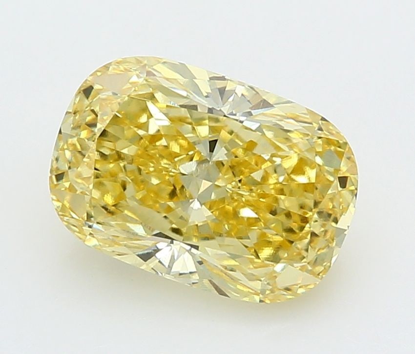 Loose Diamond - CUSHION MODIFIED 4.08ct Fancy Intense Yellow VVS2: Loose Diamond - CUSHION MODIFIED 4.08ct Fancy Intense Yellow VVS2 Source: This is a real non-mined Diamond that has been grown in a lab Shape: CUSHION MODIFIED Carats: 4.08 Color: Fancy Intense Yellow