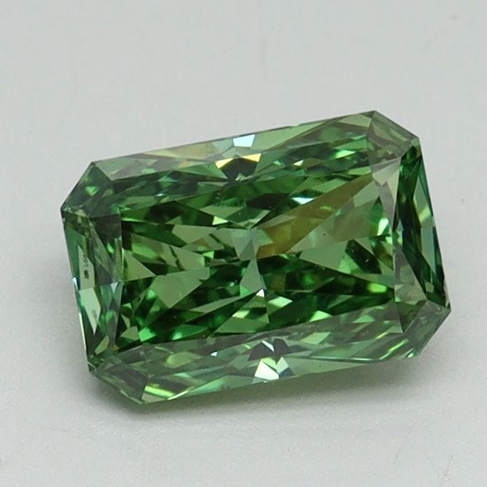 Loose Diamond - RADIANT 1.01ct Fancy Vivid Green VS2: Loose Diamond - RADIANT 1.01ct Fancy Vivid Green VS2 Source: This is a real non-mined Diamond that has been grown in a lab Shape: RADIANT Carats: 1.01 Color: Fancy Vivid Green Certification: IGI Video